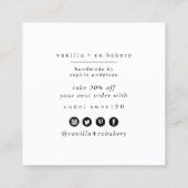 Minimalistisch script Dank je hart klant coupon Vierkante Visitekaartje (Achterkant)