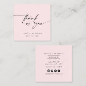 Minimalistisch script Dank je hart klant coupon Vierkante Visitekaartje (Voorkant / Achterkant)