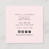 Minimalistisch script Dank je hart klant coupon Vierkante Visitekaartje (Achterkant)