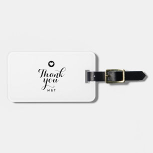 Minimalistisch script Dank je weddenschappen Bagagelabel
