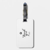 Minimalistisch script Dank je weddenschappen Bagagelabel (Achterkant verticaal)