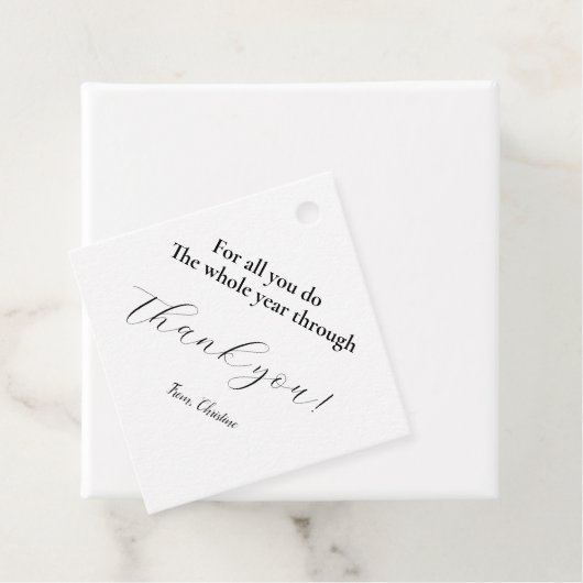 Minimalistisch script Dank je wel waardering Bedankjes Labels (In situ)