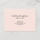 Minimalistisch script Dank u Blush Pink Visitekaartje (Achterkant)