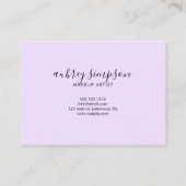 Minimalistisch script Dank u Paarse pasta Visitekaartje (Achterkant)