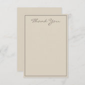 Minimalistisch script dank u platte kaart (Voorkant / Achterkant)