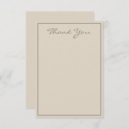 Minimalistisch script dank u platte kaart (Voorkant / Achterkant)