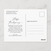 Minimalistisch Script Dankbaar Thanksgiving Foto Briefkaart (Achterkant)