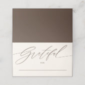 Minimalistisch script dankbaar voor Thanksgiving Plaatskaartje (Buitenkant ongevouwen)