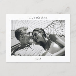 Minimalistisch script dat foto bewaart de datum aankondigingskaart