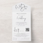 Minimalistisch script dat we QR Code Weddenschap d All In One Uitnodiging (Binnen)