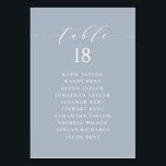 Minimalistisch Script Dusty Blue Wedding Zitplan Kaart<br><div class="desc">Verhoog uw evenement met onze aanpasbare tafelkaarten met minimalistische typografie. Ontworpen om naadloos te mengen met elk decor, bieden deze moderne tafelkaarten een stijlvolle en persoonlijke touch aan uw speciale gelegenheid. Of u nu een bruiloft, verjaardag, afstuderen, baby shower of een ander gedenkwaardig evenement viert, onze tafelkaarten kunnen gemakkelijk worden...</div>