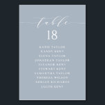 Minimalistisch Script Dusty Blue Wedding Zitplan Kaart<br><div class="desc">Verhoog uw evenement met onze aanpasbare tafelkaarten met minimalistische typografie. Ontworpen om naadloos te mengen met elk decor, bieden deze moderne tafelkaarten een stijlvolle en persoonlijke touch aan uw speciale gelegenheid. Of u nu een bruiloft, verjaardag, afstuderen, baby shower of een ander gedenkwaardig evenement viert, onze tafelkaarten kunnen gemakkelijk worden...</div>