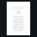 Minimalistisch Script Dusty Blue Wedding Zitplan Kaart<br><div class="desc">Verhoog uw evenement met onze aanpasbare tafelkaarten met minimalistische typografie. Ontworpen om naadloos te mengen met elk decor, bieden deze moderne tafelkaarten een stijlvolle en persoonlijke touch aan uw speciale gelegenheid. Of u nu een bruiloft, verjaardag, afstuderen, baby shower of een ander gedenkwaardig evenement viert, onze tafelkaarten kunnen gemakkelijk worden...</div>