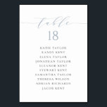 Minimalistisch Script Dusty Blue Wedding Zitplan Kaart<br><div class="desc">Verhoog uw evenement met onze aanpasbare tafelkaarten met minimalistische typografie. Ontworpen om naadloos te mengen met elk decor, bieden deze moderne tafelkaarten een stijlvolle en persoonlijke touch aan uw speciale gelegenheid. Of u nu een bruiloft, verjaardag, afstuderen, baby shower of een ander gedenkwaardig evenement viert, onze tafelkaarten kunnen gemakkelijk worden...</div>