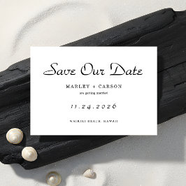 Minimalistisch Script Eenvoudige Schone Bruiloft Save The Date