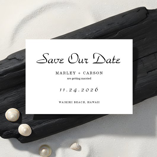 Minimalistisch Script Eenvoudige Schone Bruiloft Save The Date