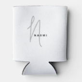 Minimalistisch script | Elegant monogram en naam Blikjeskoeler (Voorkant)