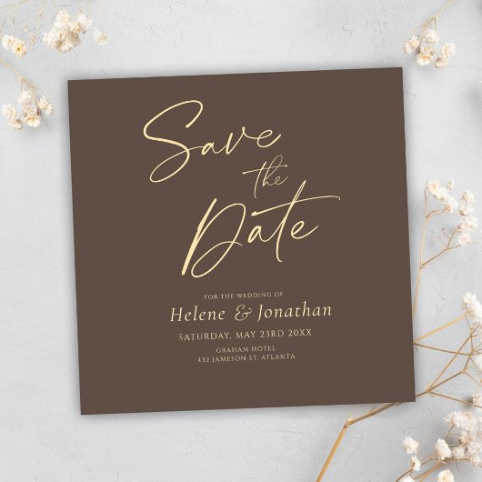 Minimalistisch script Elegant Wedding Save the Dat Kaart