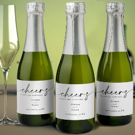 Minimalistisch Script ELLE Mini Mousserende Wijn L Sparkling Wijnetiket