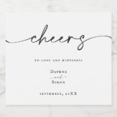 Minimalistisch script ELLE Sparkling Wijnetiket (Enkel label)