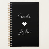 Minimalistisch script ellegant Black and White Wed Planner (Voorkant)