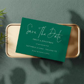 Minimalistisch script Emerald Sla de datum op Save The Date