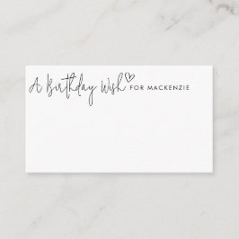 Minimalistisch script en hart Birthday Wish Jar Ka Informatiekaartje