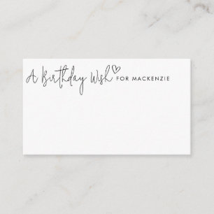 Minimalistisch script en hart Birthday Wish Jar Ka Informatiekaartje