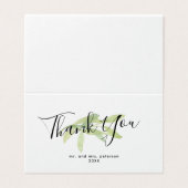 Minimalistisch script en lederen bruiloft - Hartel Kaart (Buitenkant ongevouwen)