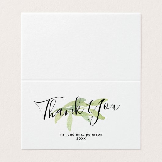 Minimalistisch script en lederen bruiloft - Hartel Kaart (Buitenkant ongevouwen)