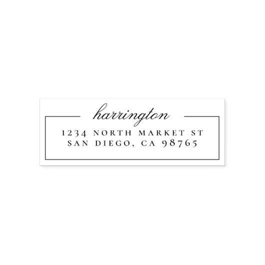 Minimalistisch script- en seriële retouradres  zelfinktende stempel (Design)