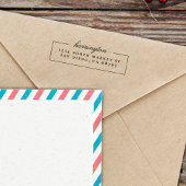 Minimalistisch script- en seriële retouradres  zelfinktende stempel