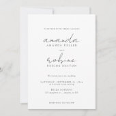 Minimalistisch script en serif bruiloft kaart (Voorkant)