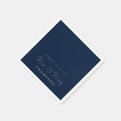 Minimalistisch script felicitaties marine gouden b servet (Hoek)