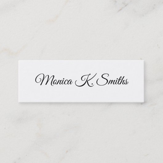 minimalistisch script-font-style elegant & modern mini visitekaartje (Voorkant)