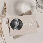 Minimalistisch script foto 40e verjaardag champagn kaart