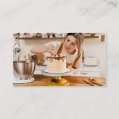 Minimalistisch Script Foto Blush Pink Bakery Pastr Visitekaartje (Achterkant)