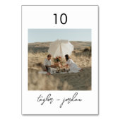 Minimalistisch script foto Boho-tabelnummer Kaart (Achterkant)