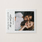 Minimalistisch script foto bruidsmeisje voorstel legpuzzel (Horizontaal)