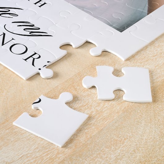 Minimalistisch script foto bruidsmeisje voorstel legpuzzel (Zijkant)
