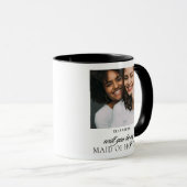 Minimalistisch script foto bruidsmeisje voorstel mok (Voorkant rechts)