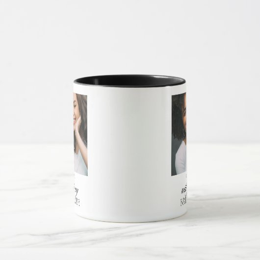 Minimalistisch script foto bruidsmeisje vraagje mok (Midden)