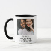 Minimalistisch script foto bruidsmeisje vraagje mok (Links)