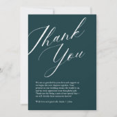 Minimalistisch Script Foto bruiloft bedankkaart (Voorkant)