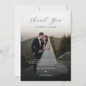 Minimalistisch Script Foto bruiloft bedankkaart Kaart (Voorkant)