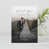 Minimalistisch Script Foto bruiloft bedankkaart Kaart (Staand voorkant)