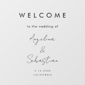 Minimalistisch Script Foto Bruiloft Welkomstbord Raamsticker (Vel)