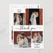 Minimalistisch script foto collage Weddenschap Bed Briefkaart (Voorkant / Achterkant)