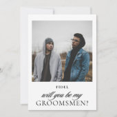 Minimalistisch Script Foto Huwelijksgetuigen Voors Kaart (Voorkant)