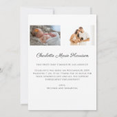 Minimalistisch Script Foto Nieuwe Baby Aankondigin Kaart (Achterkant)